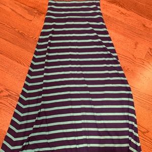 Size xs navy blue and teal maxi skirt
